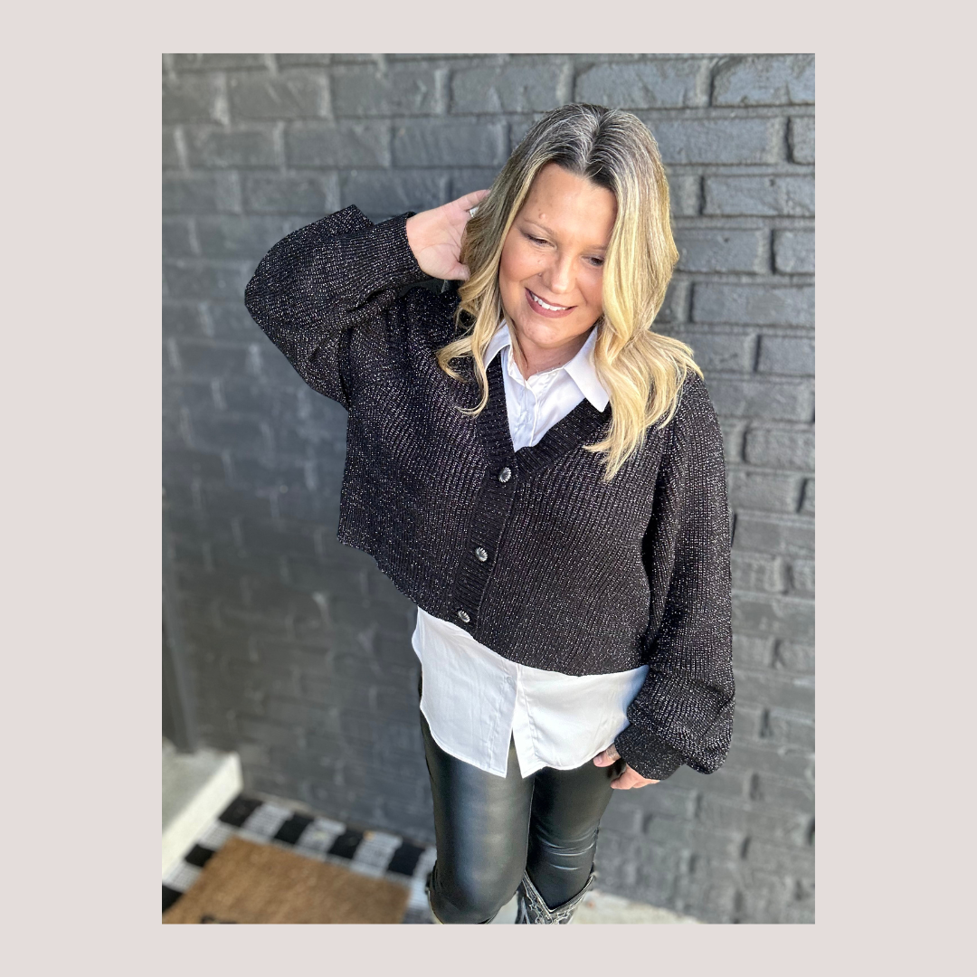 Glitzy Crop Cardigan