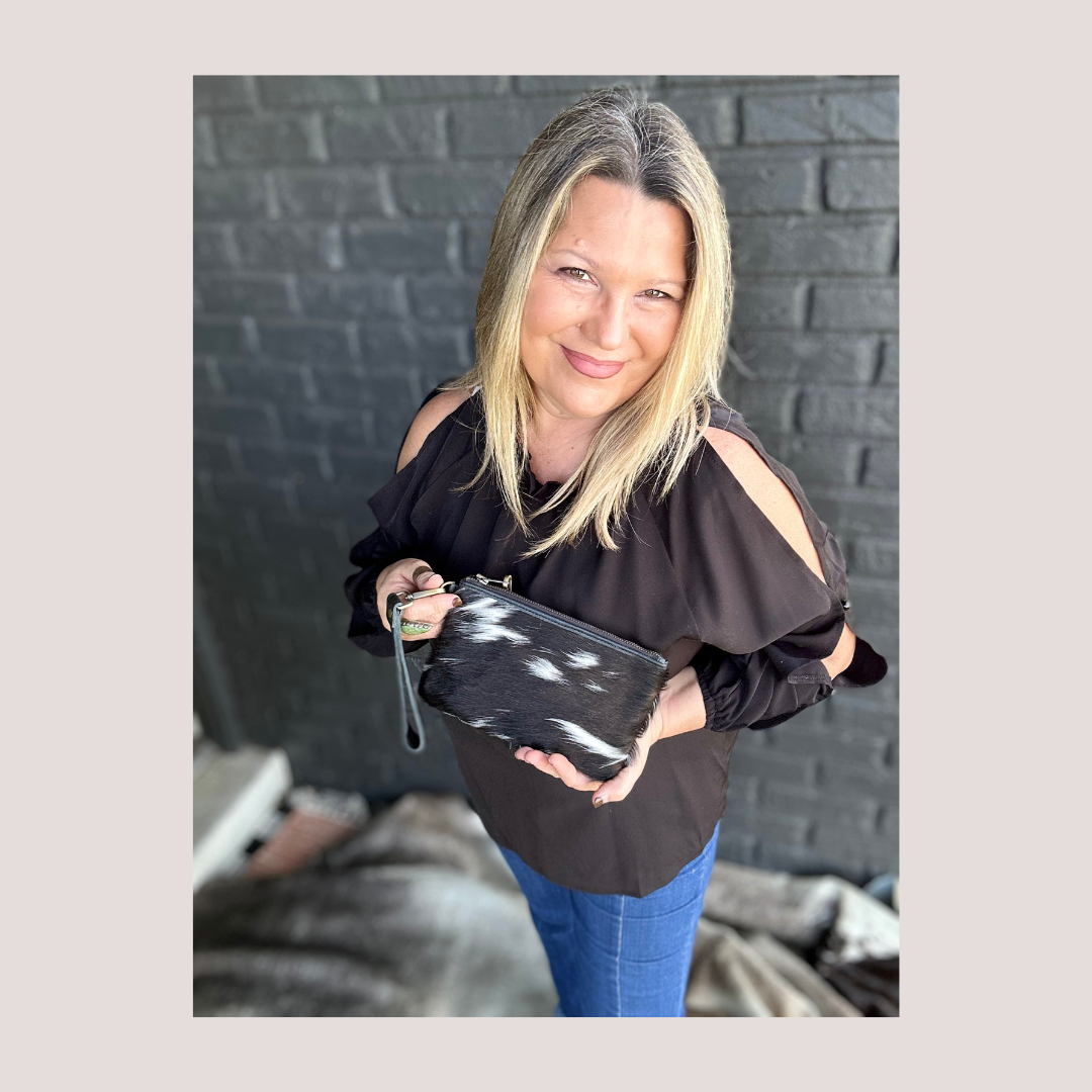 Cowhide Wristlet