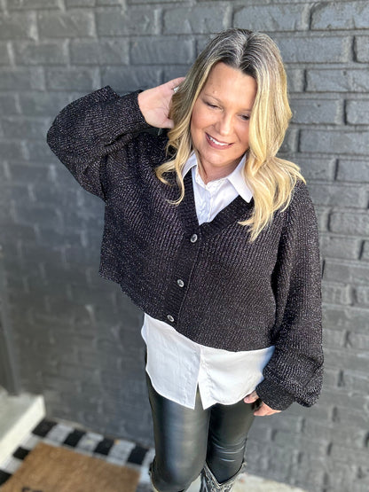 Glitzy Crop Cardigan