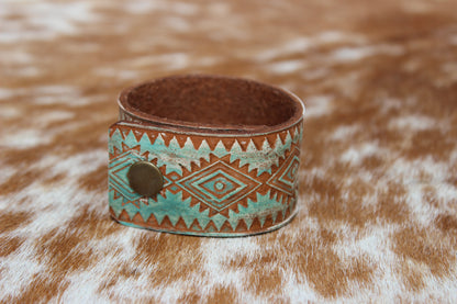 Hand Tooled Leather Cuff Bracelet