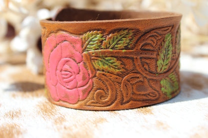 Hand Tooled Leather Cuff Bracelet