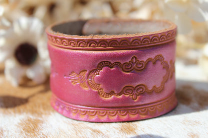 Hand Tooled Leather Cuff Bracelet