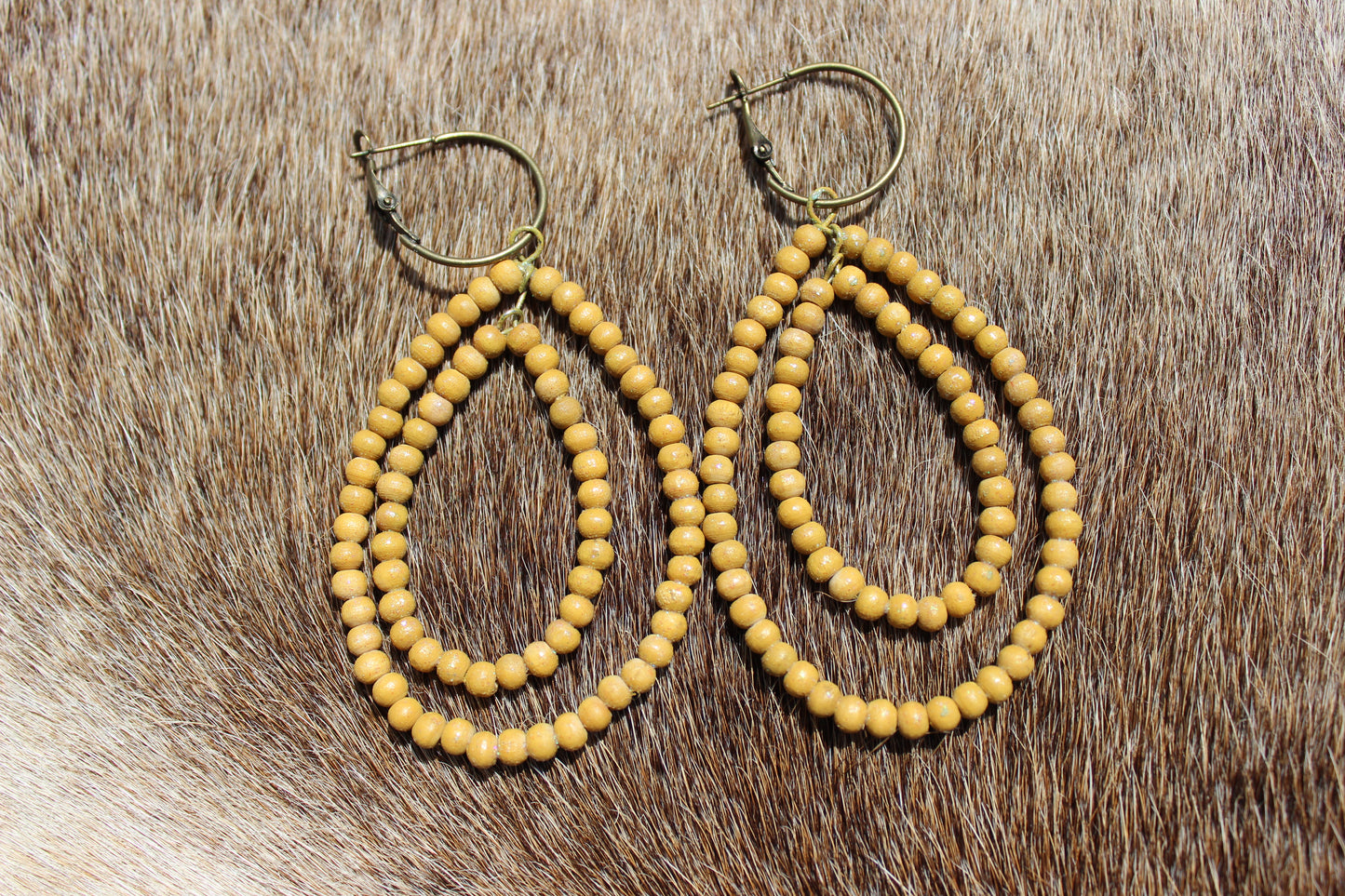 Hand-dyed Teakwood Earrings