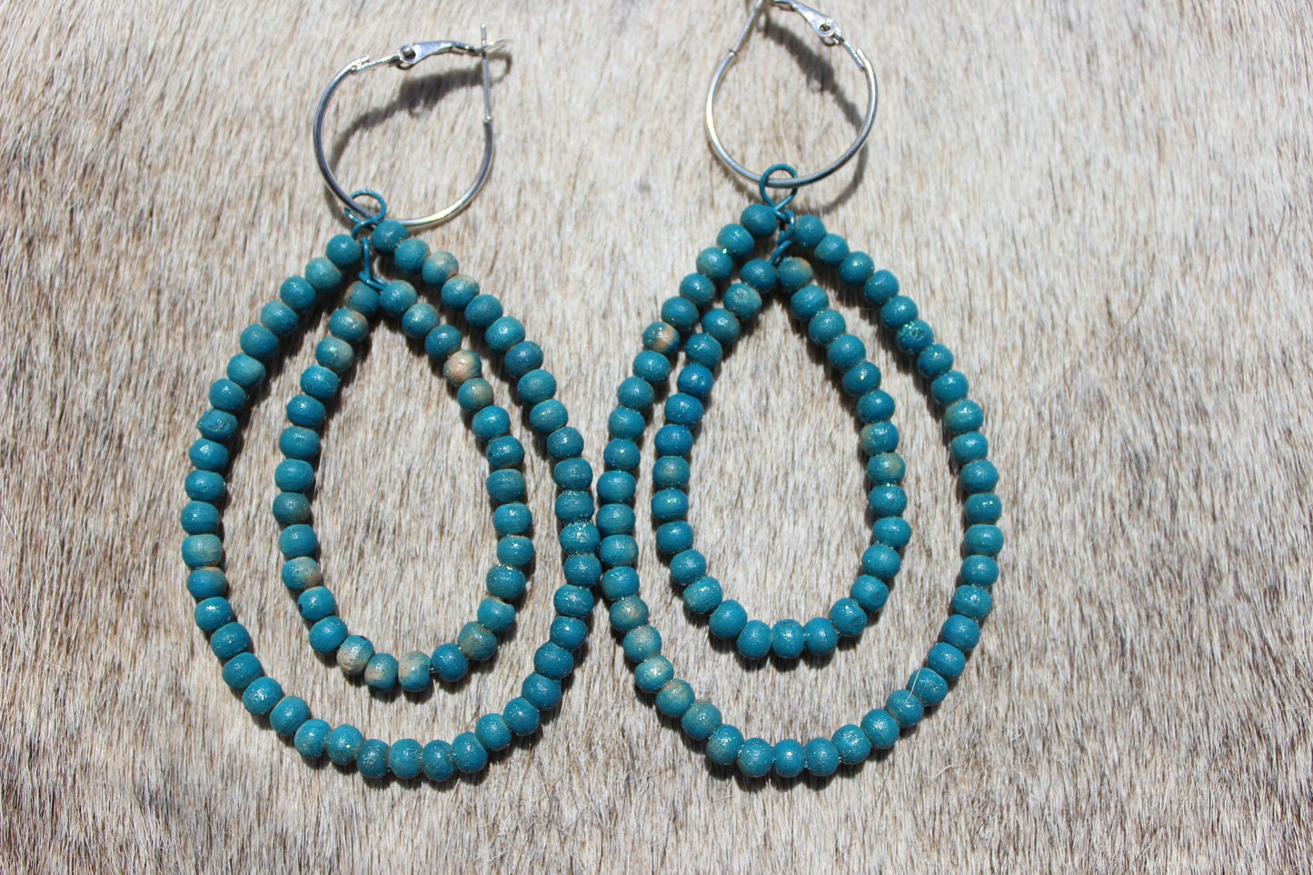 Hand-dyed Teakwood Earrings