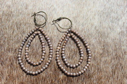 Hand-dyed Teakwood Earrings