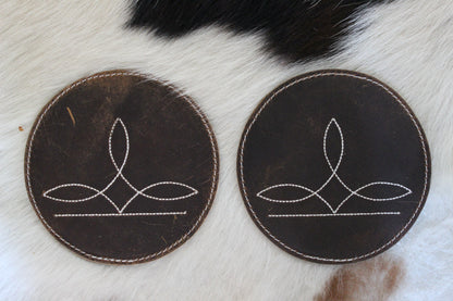 Bootstitch Leather Coasters (set of 2)