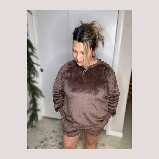 Chocolate Fleece Lounge Set