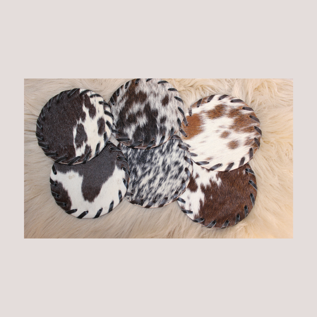 Cowhide Coasters (set of 2)