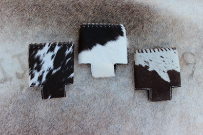 Hair On Hide Koozie With Leather Stitching